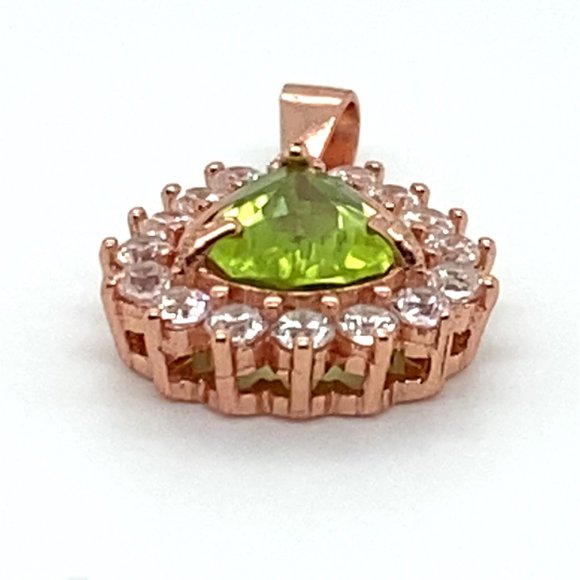 Peridot 1.32ct Rose Gold Finish Solid 925 Sterling Silver Pendant - Picture 5 of 7